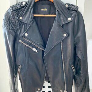 Fall for the iconic Maje leather jacket  Elegance,boldness,and comfort combined!